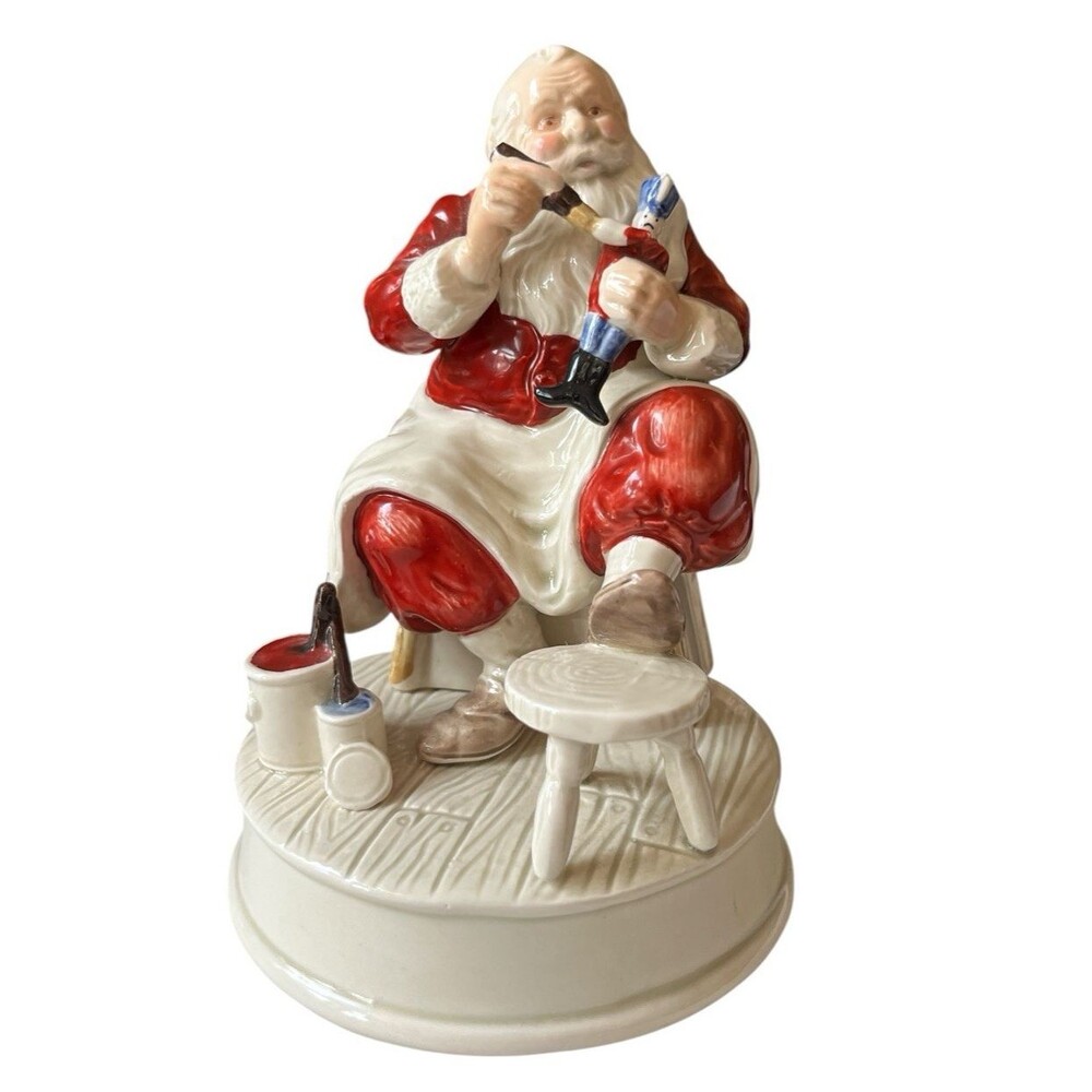Vintage Otagiri Musical Rotating Santa Gibson Greeting Cards Wind-Up 7" Working